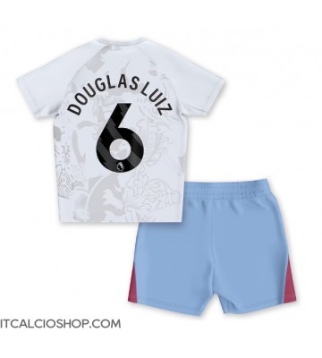 Aston Villa Douglas Luiz #6 Seconda Maglia Bambino 2023-24 Manica Corta (+ Pantaloni corti)
